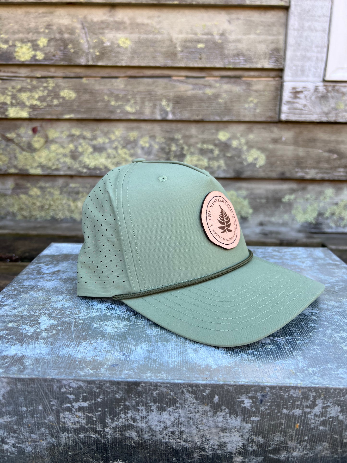 Richardson Adjustable Laser Perf Rope Hat Light Olive