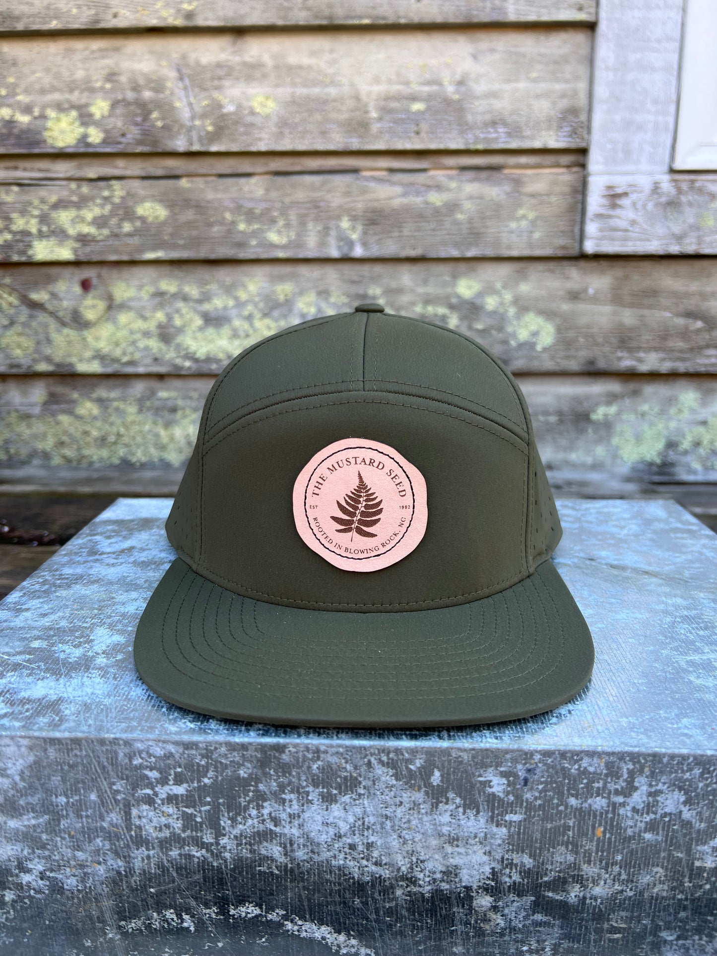 Richardson Adjustable 7 Panel Trucker Hat Moss Green