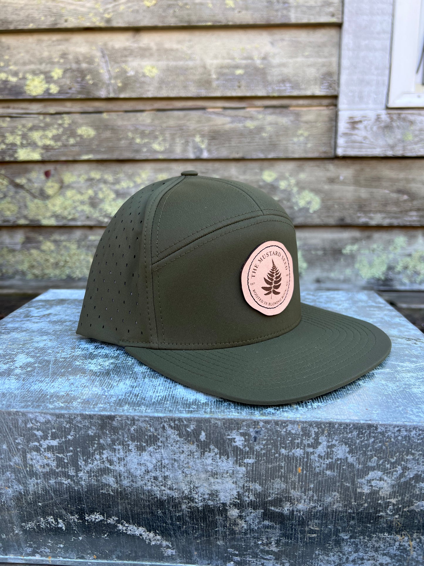 Richardson Adjustable 7 Panel Trucker Hat Moss Green