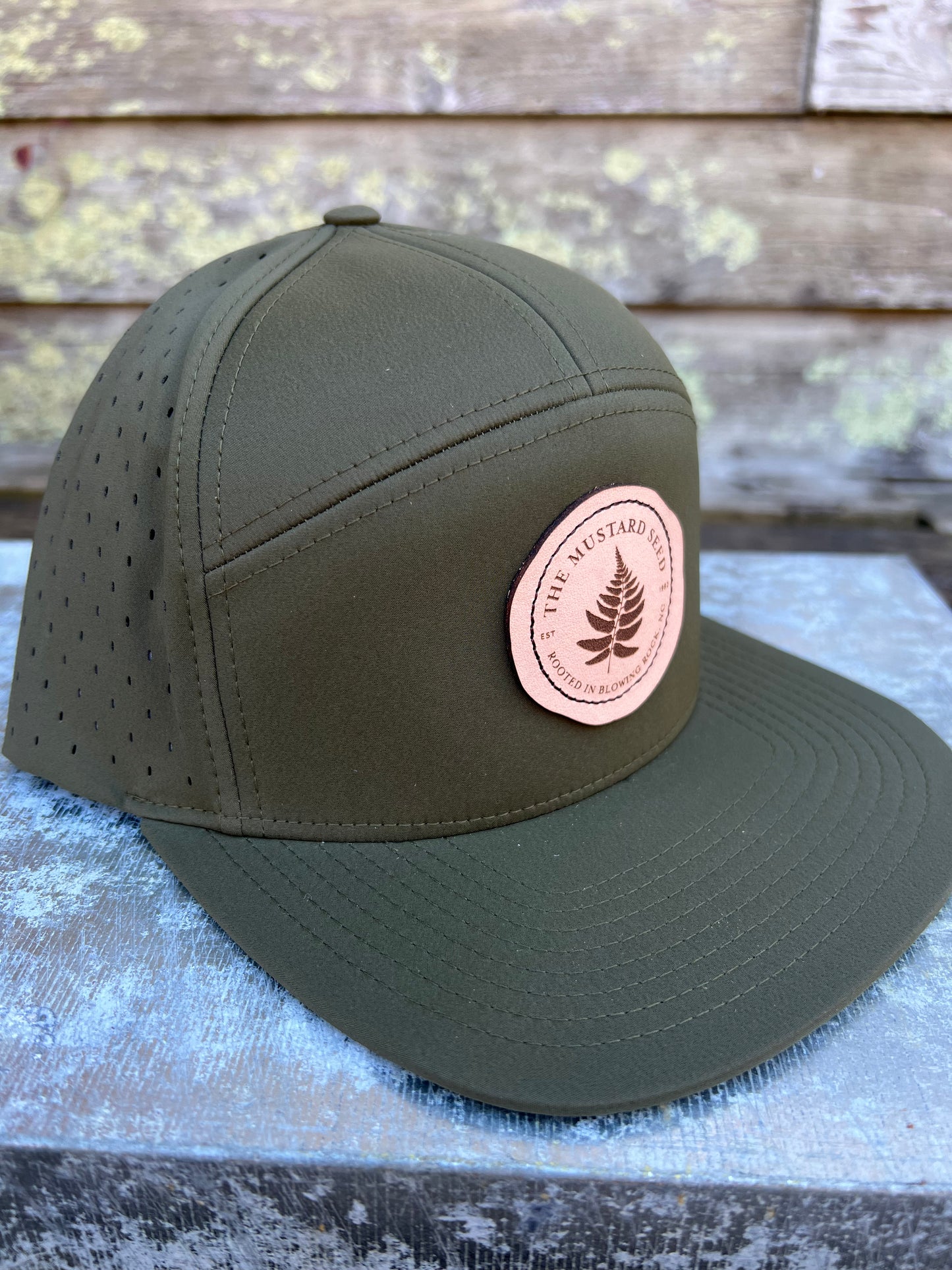 Richardson Adjustable 7 Panel Trucker Hat Moss Green