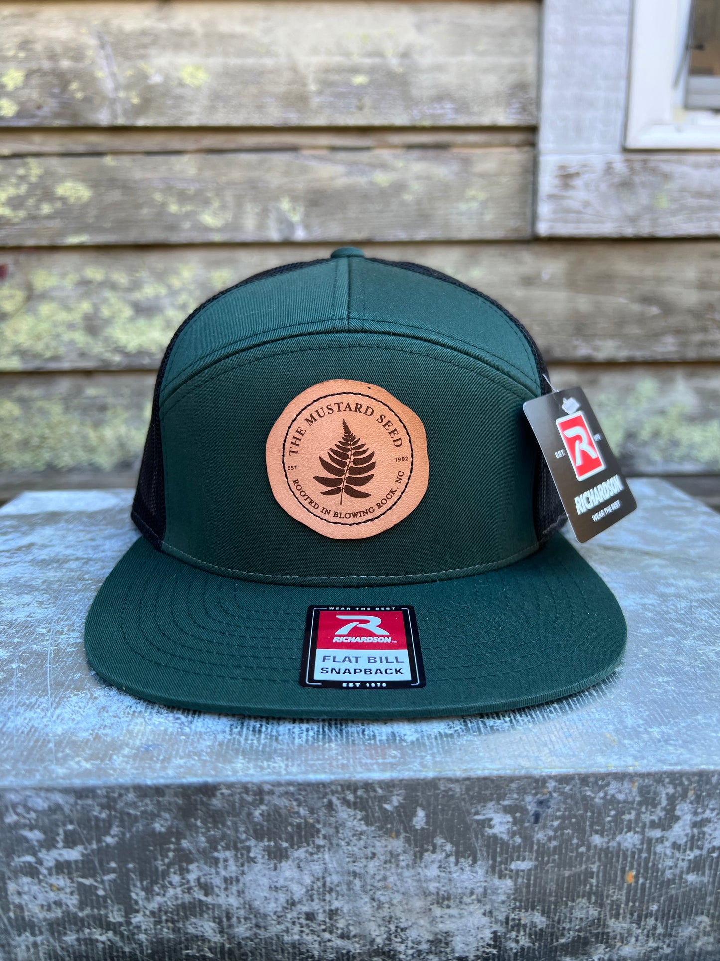 Richardson Adjustable Trucker 7 Panel Hat Hunter Green