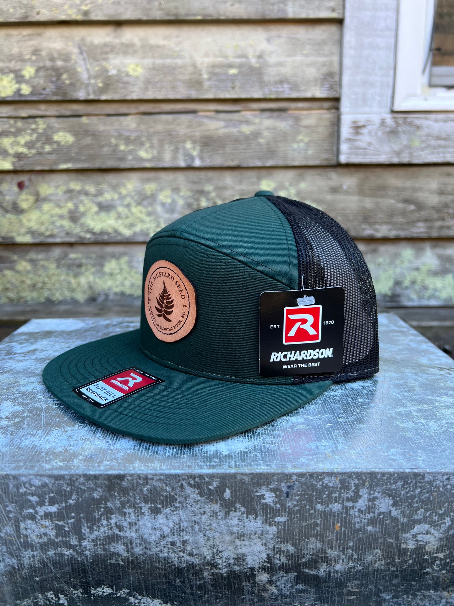 Richardson Adjustable Trucker 7 Panel Hat Hunter Green