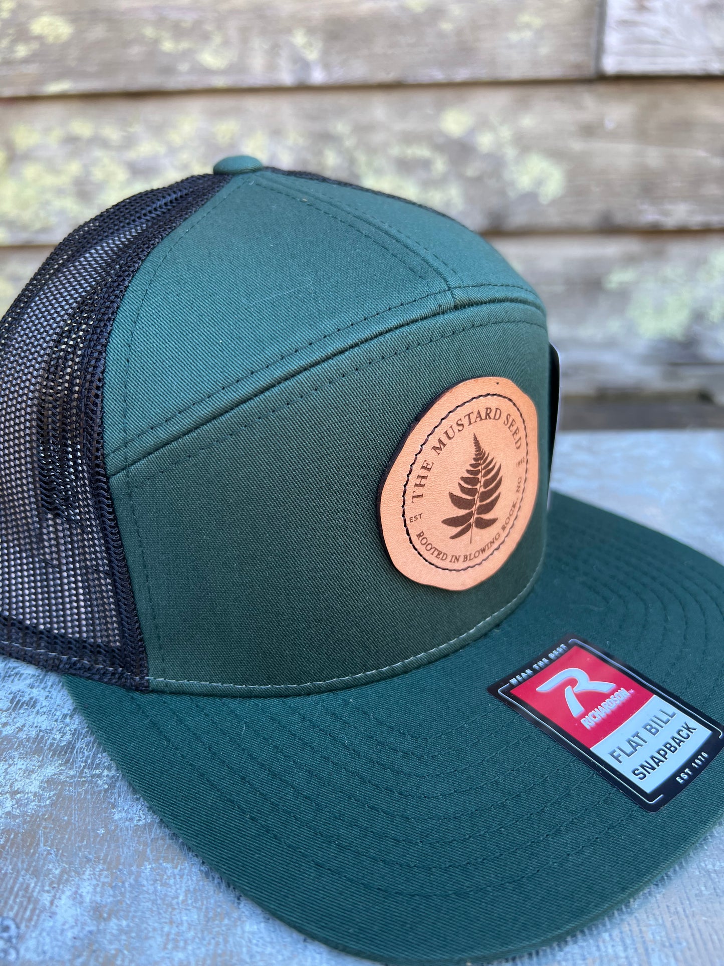 Richardson Adjustable Trucker 7 Panel Hat Hunter Green