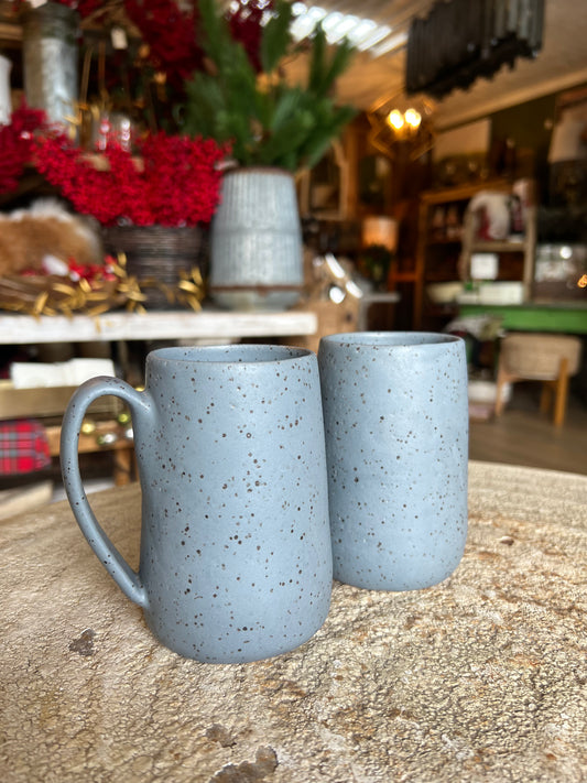 Tiny Hands Blue Speckled Mug