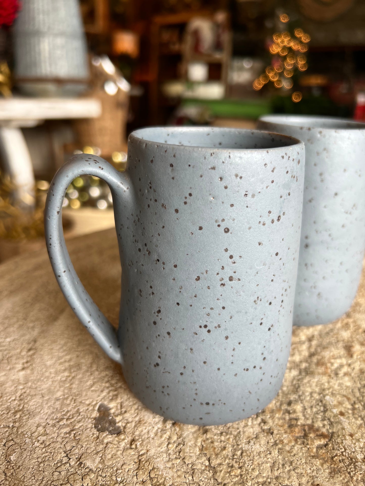 Tiny Hands Blue Speckled Mug