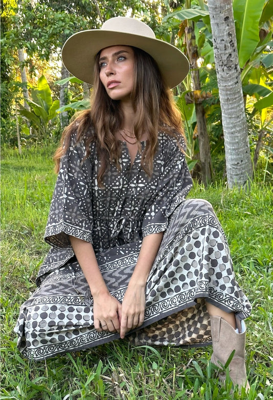 Naturally Dyed Block Printed Kaftan